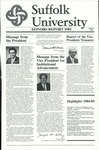 Suffolk University Donor's Report, Spring 1986
