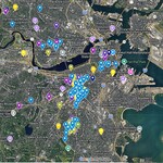Custom map of Boston Chronicle Advertisements, 1932-1944 by Isabel Neves