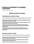 Suffolk University Academic Catalog, College of Arts and Sciences and Sawyer Business School, 2019-2020