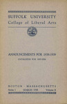 Suffolk University Academic Catalog, College Departments, 1937-1938 by Suffok University