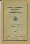 Suffolk University Academic Catalog, College of Arts and Sciences, Sawyer Business School, and College of Journalism, 1940-1941
