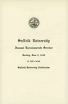 1940 Baccalaureate Service program by Suffolk University