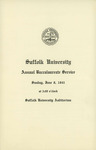 1941 Baccalaureate Service program by Suffolk University