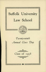 1938 Class day program