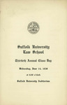 1939 Law School class day program by Suffolk University