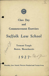 1927 Law School commencement and class day programs