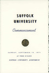 1971 Suffolk University commencement program, College of Arts & Sciences and Sawyer Business School