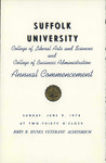 1974 Commencement program, College of Arts & Sciences and Sawyer Business School