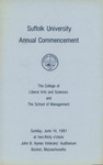 1981 Commencement program, College of Arts & Sciences and Sawyer Business School by Suffolk University