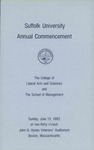 1982 Commencement program, College of Arts & Sciences and Sawyer Business School by Suffolk University