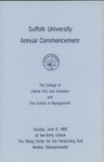 1985 Commencement program, College of Arts & Sciences and Sawyer Business School by Suffolk University