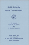 1986 Suffolk University commencement program, College of Arts & Sciences and Sawyer Business School