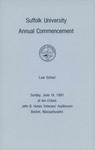 1981 Commencement program, Law School by Suffolk University