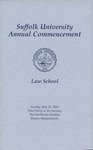2003 Commencement Program, Law School by Suffolk University