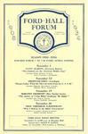 Ford Hall Forum program, November, 1933-1934 Season