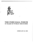 Ford Hall Forum 75 Years of Public Discourse Anniversary Booklet, 1983
