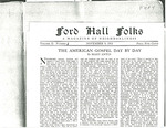 Ford Hall Forum Folks newsletter, vol. 2, no. 3, 11/09/1913
