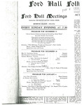 Ford Hall Meetings program, 12/21-1/4/1913