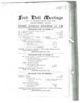 Ford Hall Meetings program, 10/18-11/1/1914