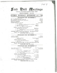 Ford Hall Meetings program, 11/8-11/22/1914