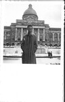 Photograph of one of Thomas F. Lambert's American friends in front of the War Museum in Munich, Germany, 1937 by Thomas F. Lambert