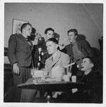 Photograph of Thomas F. Lambert with friends at Jesus College, 1937 by Unknown
