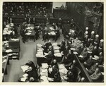 Overhead view of the Nuremberg trial of Martin Boerhman, photograph, 1946 by Unknown