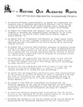Restore Our Alienated Rights (ROAR) statement of demands, 1975