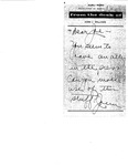 Note from John Williams to John Joseph Moakley "Dear Joe- You seem to have an ally in the press. Can you make use of this stuff.- John" Attached to note is political cartoon from the Boston Herald Traveler featuring Louise Day Hicks as "Apple Annie", 8/3/1970 by John Williams