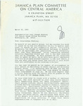 Letter from Virginia Zanger (of the Jamaica Plain Committee on Central America) to John Joseph Moakley, 30 March 1983 by Virginia Zanger