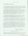 Letter from Archbishop Arturo Rivera y Damas to the United States Congress, 15 November 1985