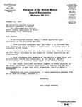 Letter from John Joseph Moakley to Bernard Aronson, Assistant Secretary of State for Inter-American Affairs, 10 October 1990 by John Joseph Moakley