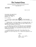 Constituent letter to John Joseph Moakley from the Standard Times Newspaper of New Bedford regarding H.R. 5, The anti-striker replacement act, 29 March 1991 by Standard Times Newspaper of New Bedford