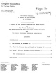 "The Jesuit Murders: A report on the testimony of a witness," a report by the Lawyers Committee for Human Rights to The Jesuit Conference, The Association of Jesuit Colleges and Universities, and The Jesuit Secondary Education Association regarding interviews of Lucia Barrera de Cerna and her husband Jorge Cerna. Page 16 of this document is missing, 15 December 1989 by Fred Salvucci