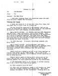 Memoranda to John Joseph Moakley from Vic Johnson and Heather Foote with suggestions for next trip to El Salvador and afternoon appointment with Deputy Minister of Defense Colonel Cav. Juan Orlando Zepeda, 11 January 1990, 6 December 1989 by unknown