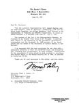 Letter to Honorable James A. Baker III from Thomas S. Foley authorizing John Joseph Moakley and his staff members to travel to El Salvador, 14 June 1991 by Thomas S. Foley