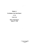 Remarks by John Joseph Moakley given at The Clover Club of Boston regarding the civil war in El Salvador as well as the Jesuit murders, 27 January 1990