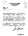 Letter from John Joseph Moakley to Tom Tweeten, Deputy Director of Operations, Central Intelligence Agency regarding a statement John Joseph Moakley made in a New York Times article in which he referenced the CIA's role in the Jesuit murder investigation, 6 December 1991 by John Joseph Moakley