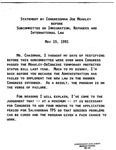 Statement by John Joseph Moakley before the Subcommittee on Immigration, Refugees, and International Law regarding the passing of the John Joseph Moakley-DeConcini bill into law, 15 May 1991 by John Joseph Moakley