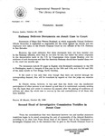 English translation of Spanish language newspaper clippings. "Embassy Delivers Documents on Jesuit Case to Court" in Latino; "Second Head of Investigative Commission Testifies in Jesuit Case" in El Mundo; "Judge Receives Documents in Jesuit Case" in El Mundo; INTERJUST, Information System of the Supreme Court of Justice, "Judge Asks for Statement from Colonels Ponce, Machuca and Carrillo in Jesuit Case; INTERJUST, Information System of the Supreme Court of Justice, "Colonel Rivas Denies Supposed Confession of Colonel Benavides in the Jesuit Case" ; "Another Soldier Refutes Buckland on Benavides' Statement" in El Mundo; "Departure from Court," in El Mundo, 10/19/1990, 10/20/1990, 10/23/1990 by unknown