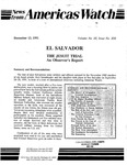 News from Americas Watch, "El Salvador: The Jesuit Trial, An Observer's Report," 13 December 1991 by Americas Watch