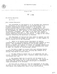 Letter to Colonel Milton Menjivar from Drew C. Arena, Director, Office of International Affairs, Criminal Division regarding letter rogatory issued by the Judge of the Court of the Fourth Criminal Court in preparation of the prosecution of nine Salvadoran military service members accused of the murder of the Jesuit priests, their cook, and her daughter. Letter asks Menjivar to voluntarily answer the questions in the letter rogatory, 2 August 1991 by Drew C. Arena