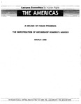 Report from Lawyers Committee for Human Rights, "A Decade of Failed Promises: The Investigation of Archbishop Romero's Murder," March 1990 by Lawyers Committee for Human Rights (U.S.)