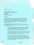 Letter from John Joseph Moakley to William M. Bulger, Massachusetts State Senate, regarding request for inquiry into racially-motivated violence in Boston, 3 September 1975 by John Joseph Moakley