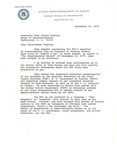 Letter to John Joseph Moakley from FBI regarding Moakley's remarks in "The Congressional Record", on FBI's handling of incident at Boston's Whitney Tavern, 22 September 1975 [portion of second page is missing] by United States. Federal Bureau of Investigation.