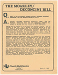 Question and Answer sheet about the Moakley-DeConcini Bill, published by the Church World Service, 5 March 1985 by Church World Service