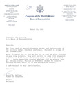 Letter to Congressman John Joseph Moakley from Congressman Ronald V. Dellums regarding congressional hearings on the U.S. military budget, March 1982 by Ronald V. Dellums