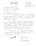 Letter to Congressman John Joseph Moakley from constituent Ron Capling objecting to President Reagan's decision to certify the human rights situation in El Salvador and provide military aid to El Salvador, 14 February 1982 by Ron Capling