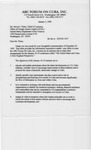 Letter from Michael J. Ryan of the ABC Forum on Cuba, Inc. to Steven I. Pinter of the U.S. Department of Treasury seeking a license to travel to Cuba. 2 January 1996 by Michael J. Ryan