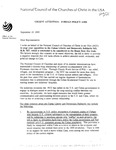 Letter from the National Council of the Churches of Christ in the USA to members of Congress urging for their opposition to the Helms-Burton Bill (H.R. 927), 19 September 1995 by National Council of the Churches of Christ in the USA